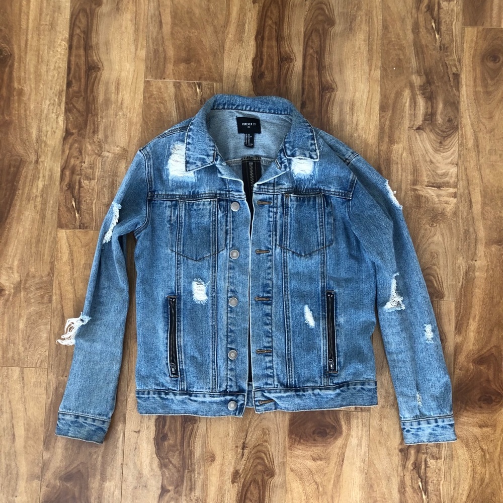 Men’s back zipper denim jacket